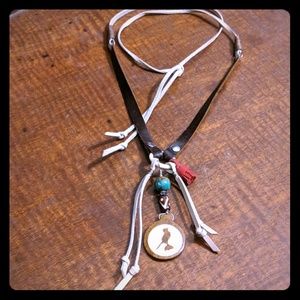Artisan leather Necklace- One of a Kind